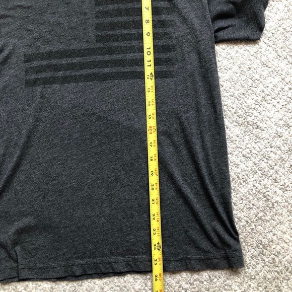 USA Flag Charcoal Gray Cotton/Poly T-Shirt Medium - Picture 11 of 15